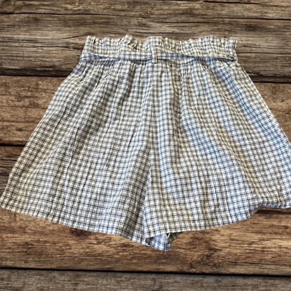 Urban Outfitters Plaid Paperbag Waist Tie Shorts High Rise Cottagecore‎ Preppy S